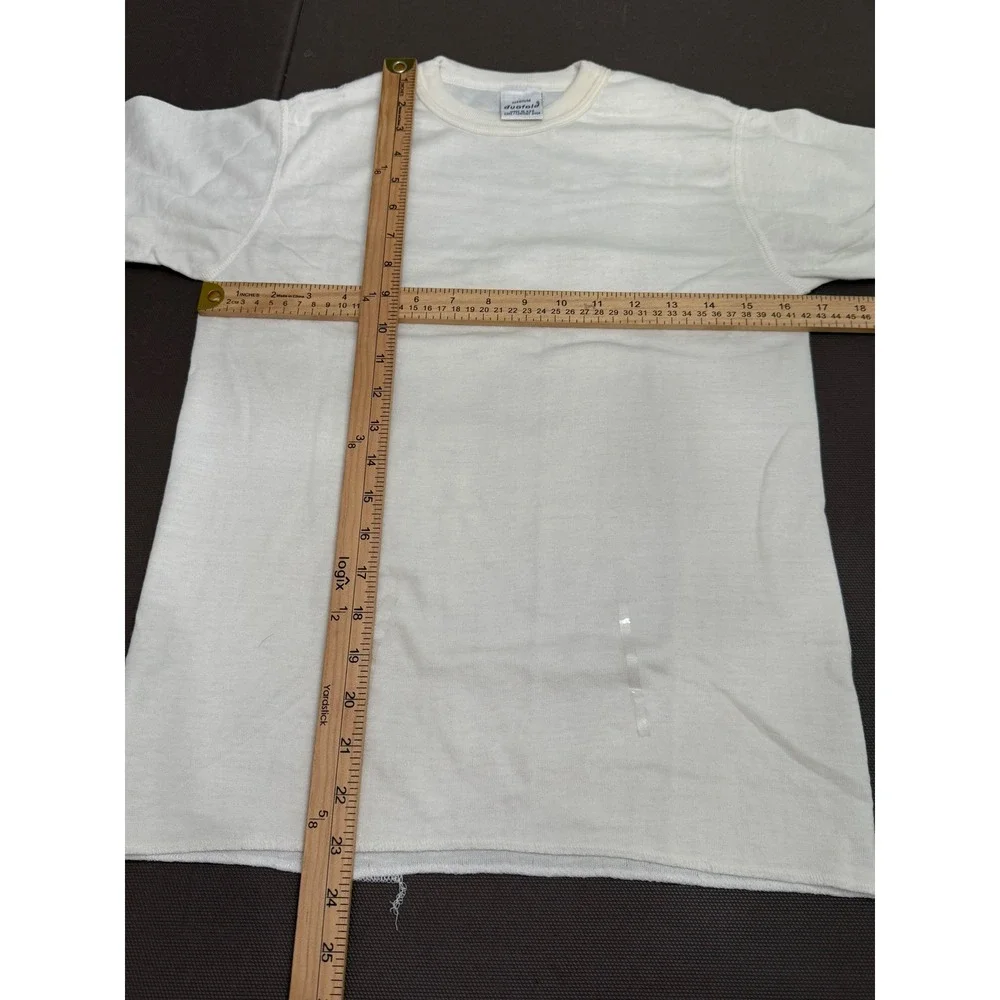 Vintage Duofold Thermal Shirt Mens M White Long Sleeve Wool Blend Made in USA